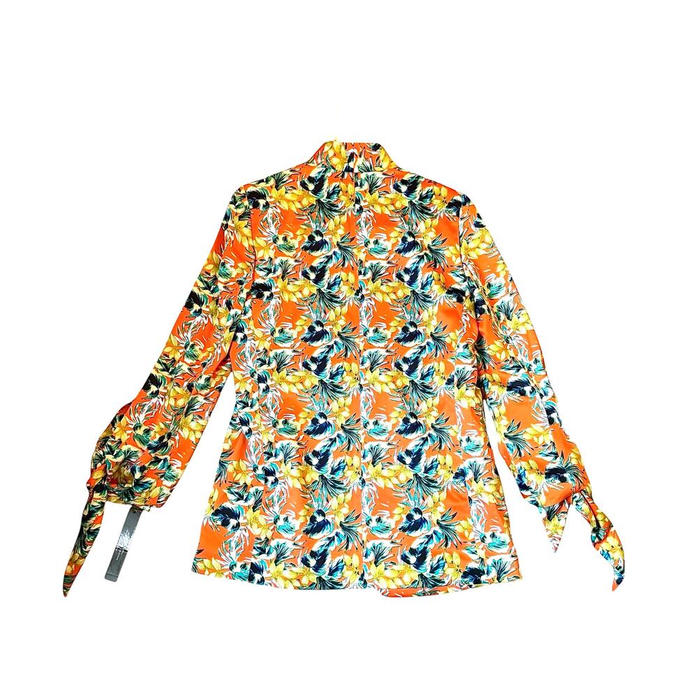⭐ 🔥 50% OFF SALE — FINAL PRICETahari ASL Orange Floral Blazer Jacket Size 2 NWT - Picture 4 of 14